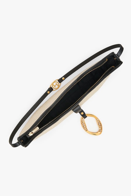 Outhouse_Beige The Boss Swing Leather Bag _Online_at_Aza_Fashions