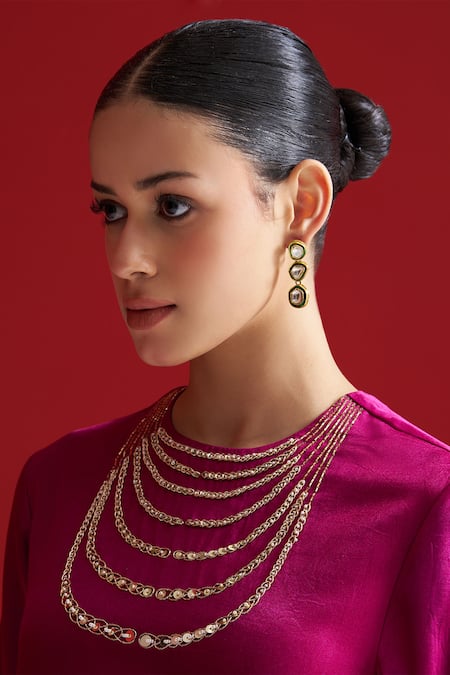 Buy_Sitaraa_Purple Embroidery Round Neck Varnika Mulberry Wood Kurta With Pant _Online_at_Aza_Fashions