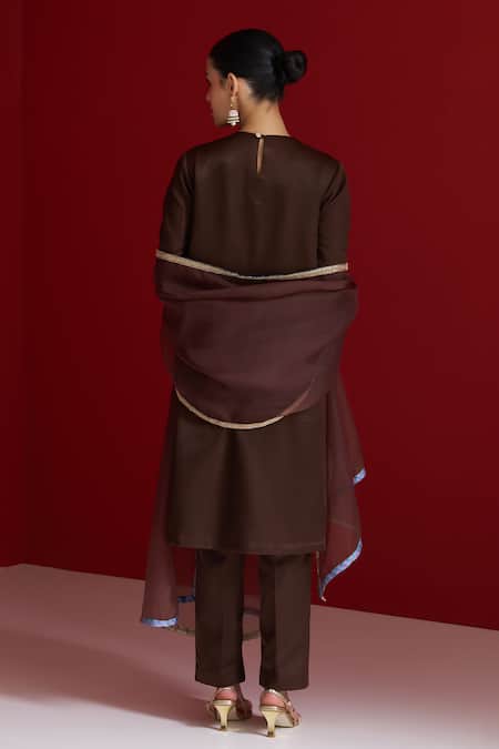 Sitaraa Vajrika Brown Embroidered Bolero Kurta Set