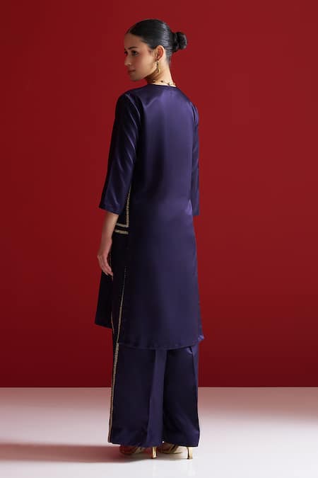 Sitaraa Dravya Midnight Blue Kurta With Pant
