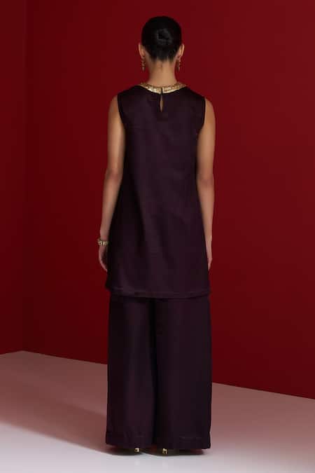 Sitaraa Vaidehi Coca Brown Embroidered Kurta With Pant