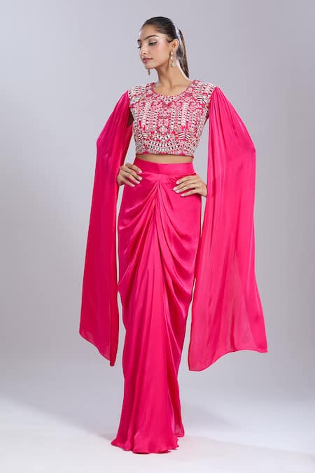 Samyukta Singhania Embroidered Blouse & Skirt Set 