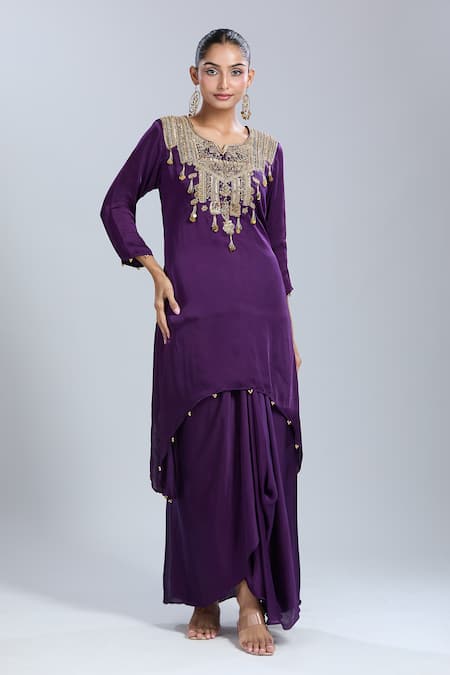 Samyukta Singhania Embroidered Tunic & Skirt Set 