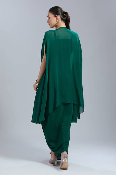 Samyukta Singhania Embroidered Cape Tunic & Skirt Set 