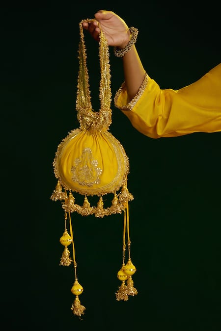 saina kapoor Floral Aari Work Potli Bag 