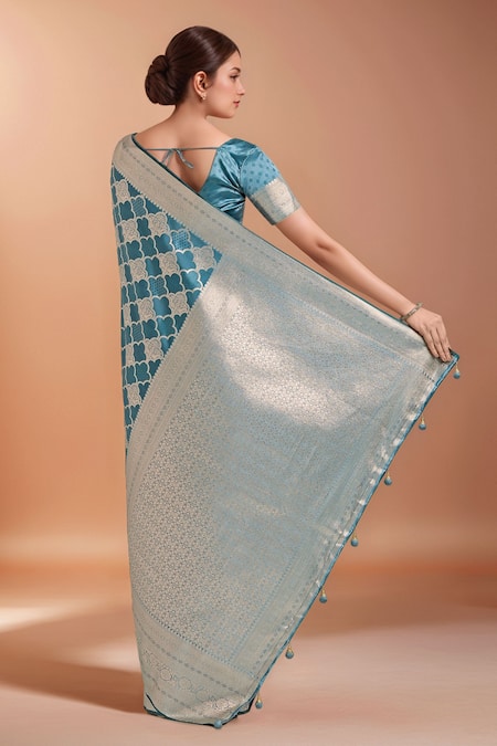 Samyukta Singhania Zari Woven Banarasi Satin Silk Saree With Blouse 