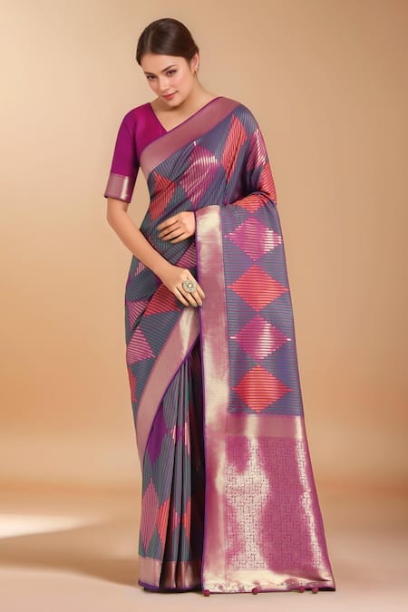 Samyukta Singhania Zari Woven Multicolor Banarasi Silk Saree With Blouse 