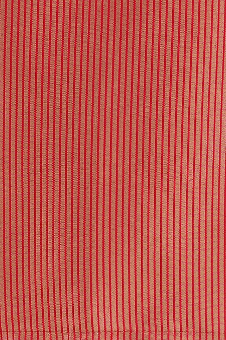 Samyukta Singhania_Red Embroidery, Zari V-neck Woven Banarasi Silk Saree With Blouse _Online_at_Aza_Fashions