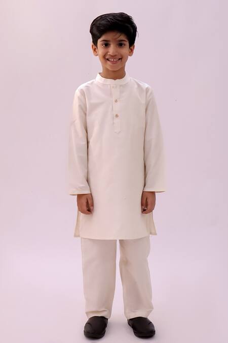 Lil Drama_Mustard Cotton, Polyester, Silk Floral Print Nehru Jacket Kurta Set _at_Aza_Fashions