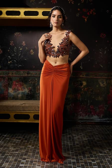 Diyarajvvir Cutwork Blouse With Dhoti Skirt 