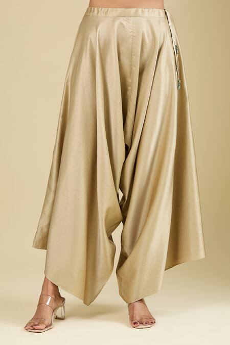 Prisho_Beige Embroidery Round Neck Floral Kaftan Set _at_Aza_Fashions