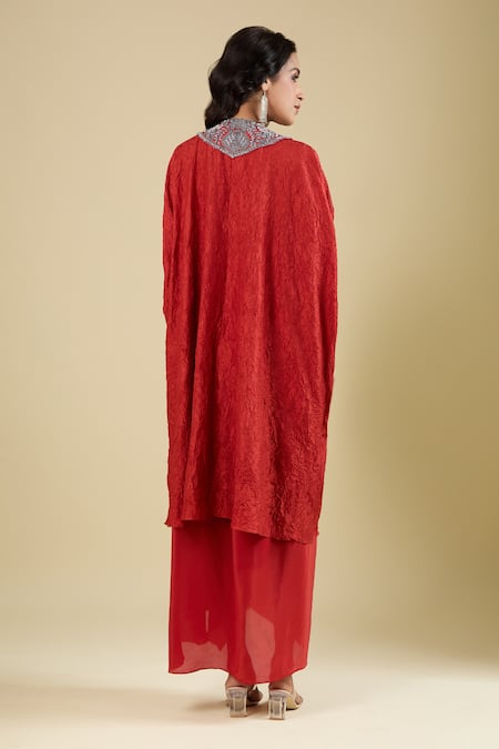 Prisho Yoke Embroidered Kaftan With Skirt 