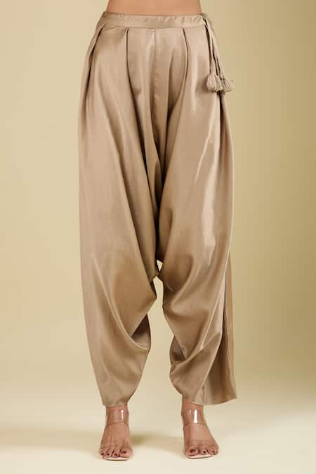 Buy_Prisho_Gold Embroidery Round Neck Dori Kaftan Pant Set _Online_at_Aza_Fashions