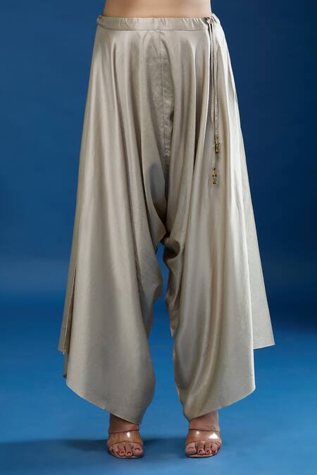 Buy_Prisho_Blue Embroidery Round Neck Resham Work Kaftan With Pant _Online_at_Aza_Fashions