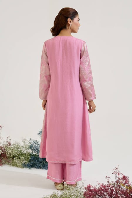 Nero India Textured Yoke Kurta With Pant 