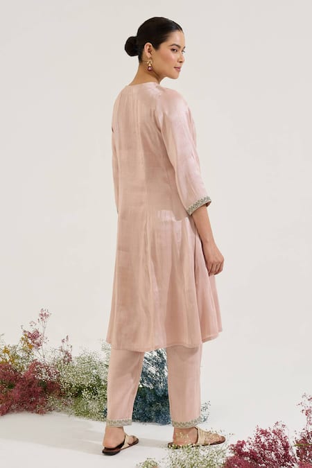 Nero India Floral Embroidered Yoke Kurta Set 