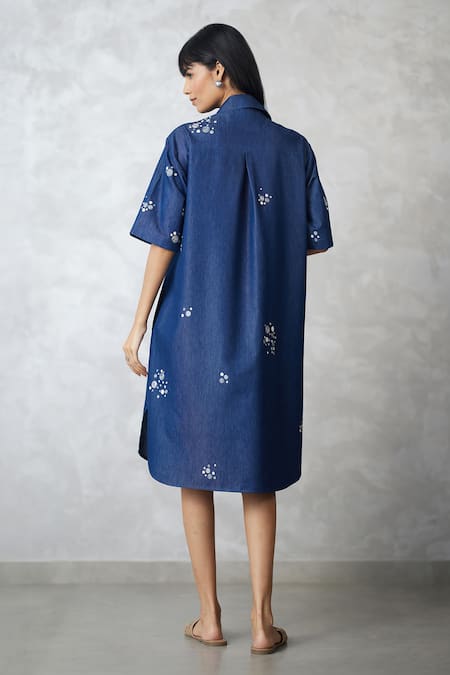 Nachiket Barve Dottie Denim Lounge Shirt Dress 