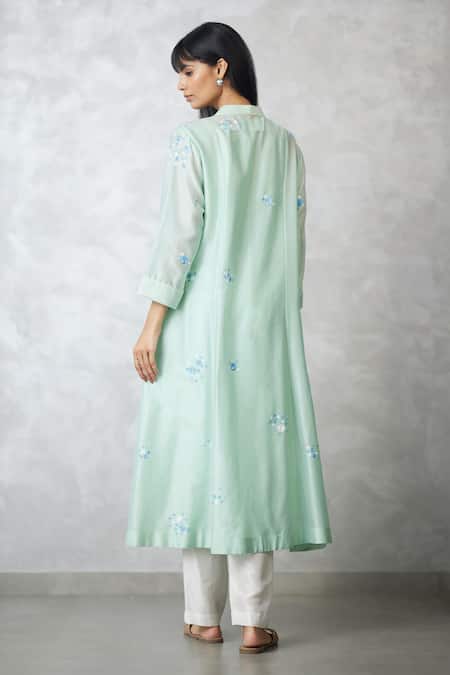 Nachiket Barve Chanderi Dottie Kalidar Kurta 