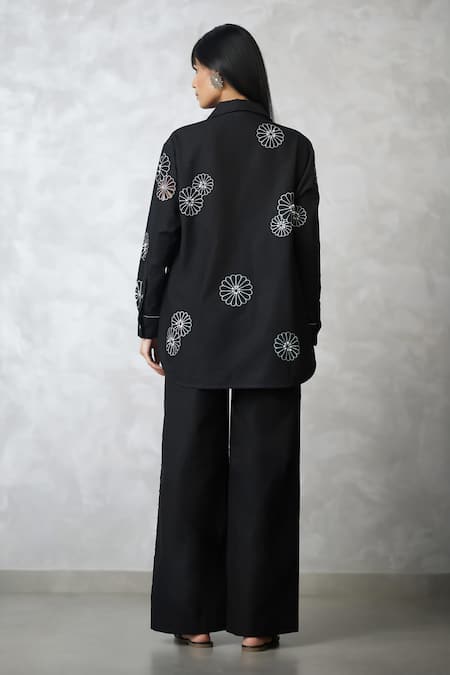 Nachiket Barve Cutwork Shirt With Denim Pant 