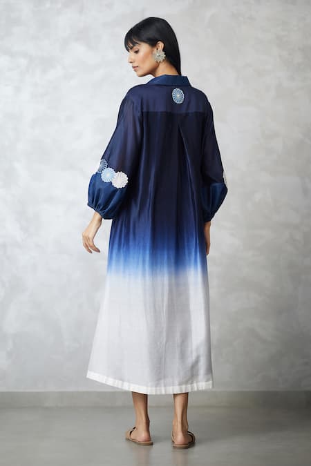 Nachiket Barve Ombre Bishop Denim Dress