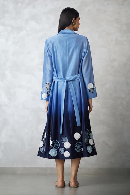 Nachiket Barve Ombre Jacket & Denim Dress Set
