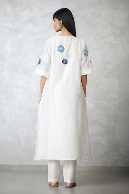 Nachiket Barve Cutwork Applique Kurta