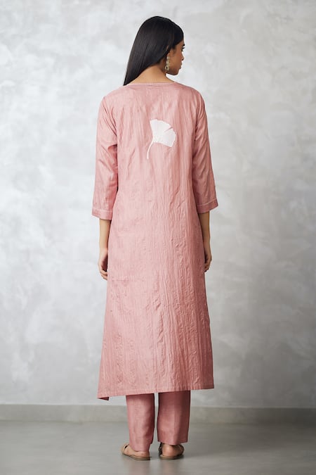 Nachiket Barve Ginkgo Crushed Silk Kurta