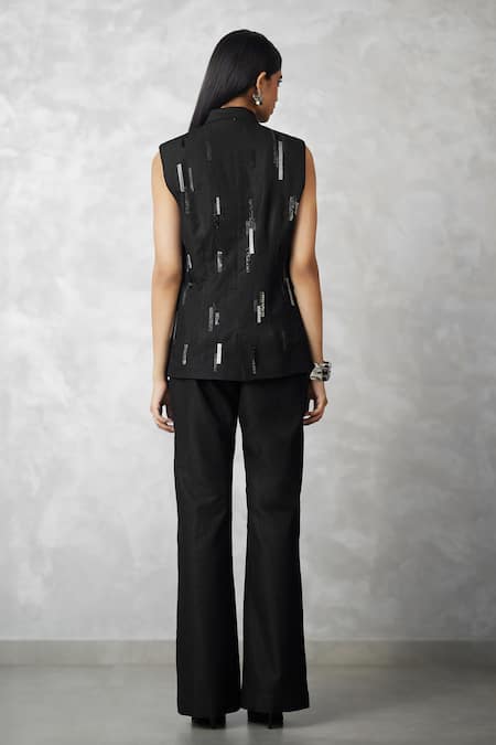 Nachiket Barve Black Denim Blazer & Pant Set