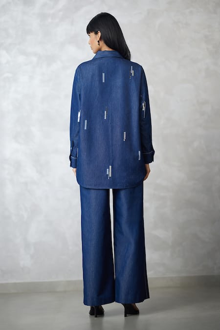 Nachiket Barve Skyline Denim Shirt & Pant Set