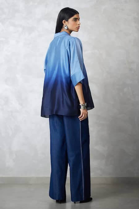 Nachiket Barve Ombre Skyline Circle Motif Shirt & Pant Set