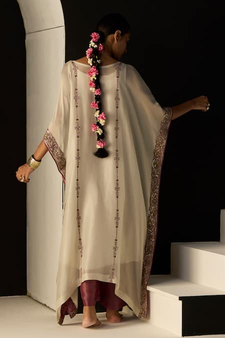 Sarang Kaur White Rana Kaftan Set 