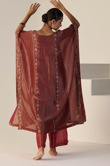Sarang Kaur Rust Rana Kaftan Set 