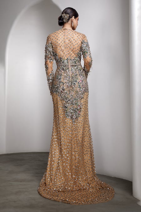 Rocky Star Crystal Embroidered Gown 