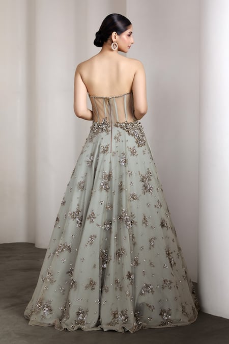 Rocky Star Sequin Embroidered Gown 