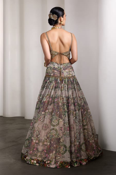 Shop Rocky Star Beige Embroidery Sweetheart Neck Embellished Lehenga Set at Aza Fashions Shop_Rocky Star_Beige Embroidery Sweetheart Neck Embellished Lehenga Set _at_Aza_Fashions