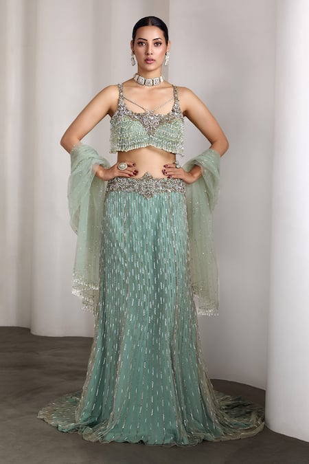 Rocky Star Embellished Blouse & Lehenga Set 
