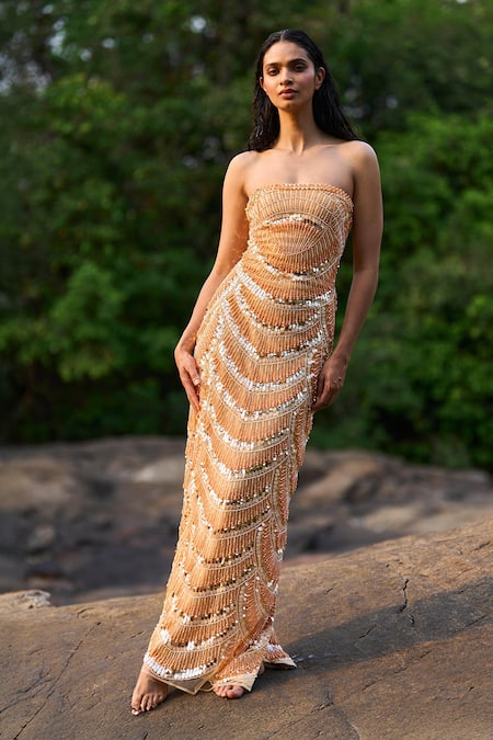 Dash And Dot Pearl Embroidered Gown 