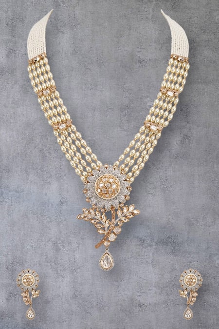 Auraa Trends Designer Pearl Necklace Set 