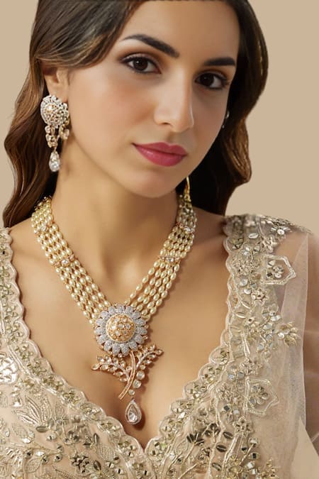 Auraa Trends Designer Pearl Necklace Set 