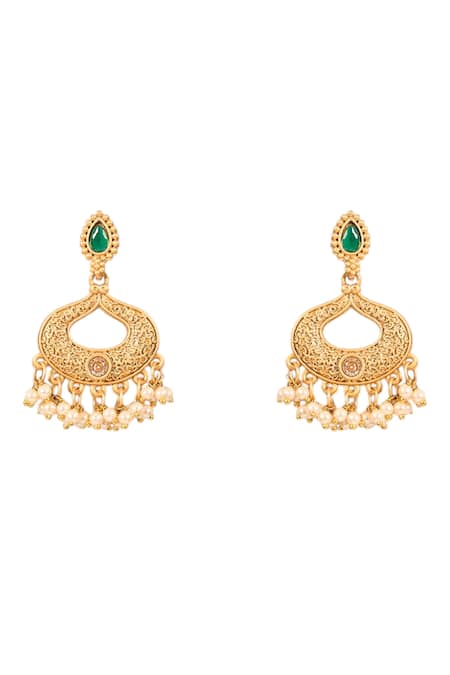 Buy Auraa Trends Gold Plated Pearls, Gemstones Temple Embellished Necklace Set Online at Aza Fashions Buy_Auraa Trends_Gold Plated Pearls, Gemstones Temple Embellished Necklace Set_Online_at_Aza_Fashions