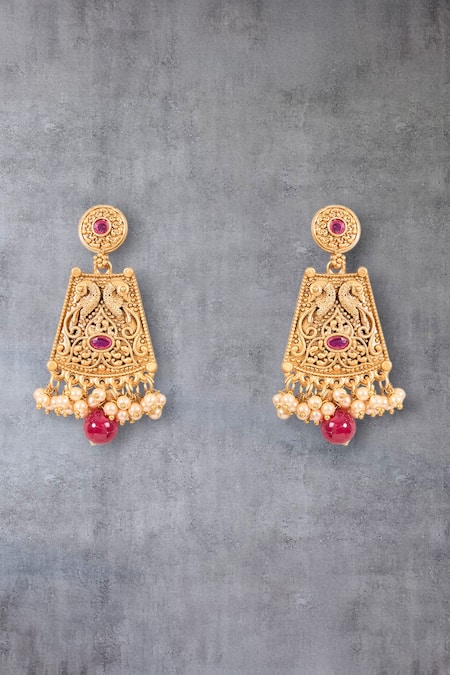 Auraa Trends Gold-Plated Temple Necklace Set 