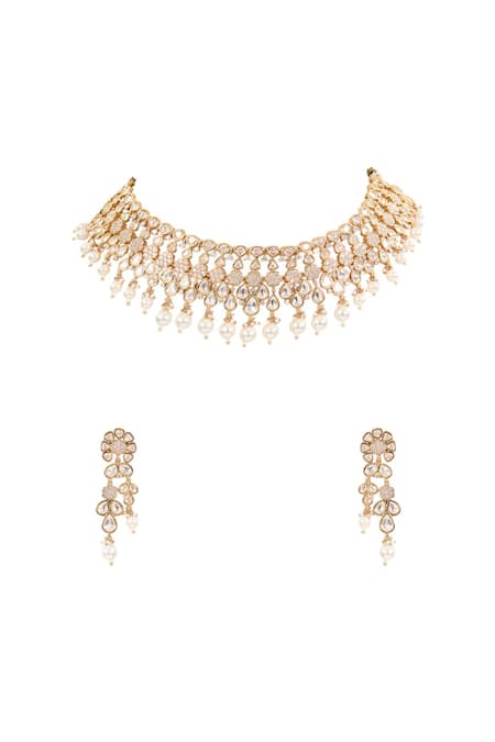 Auraa Trends Gold Plated Kundan Choker Set 