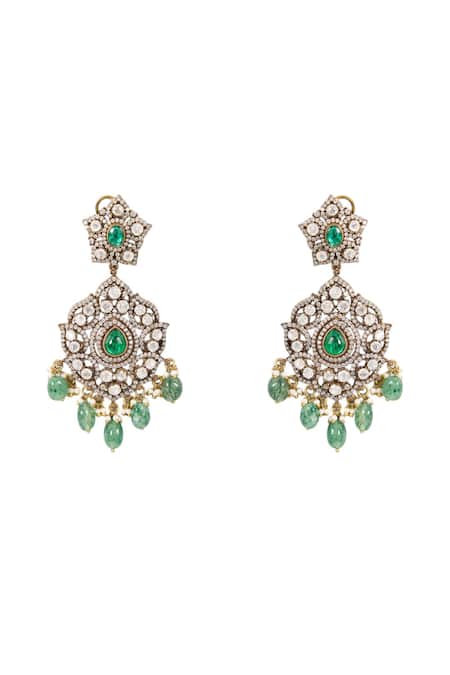 Auraa Trends Green Diamonds, Stones Kundan Embellished Choker Set Online at Aza Fashions Auraa Trends_Green Diamonds, Stones Kundan Embellished Choker Set _Online_at_Aza_Fashions