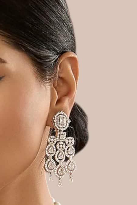 Auraa Trends Silver Plated Imitation Diamonds Choker Necklace Set Online at Aza Fashions Auraa Trends_Silver Plated Imitation Diamonds Choker Necklace Set _Online_at_Aza_Fashions