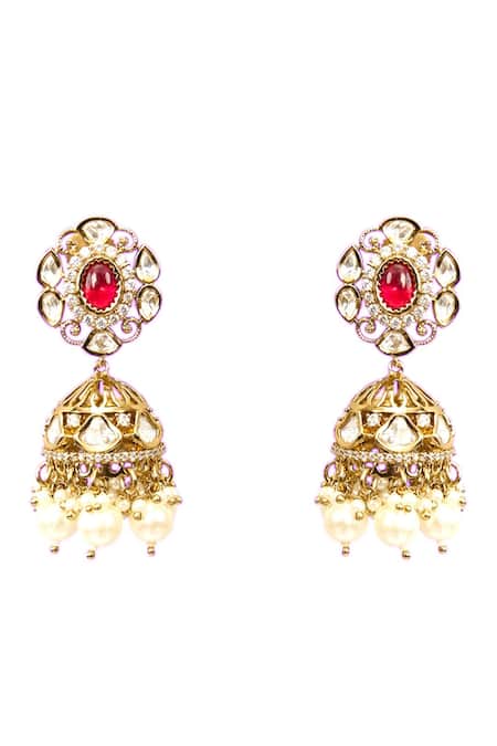 Buy_Auraa Trends_Multi Color Pearls, Stones Multicolor Kundan Choker Necklace Set_Online_at_Aza_Fashions