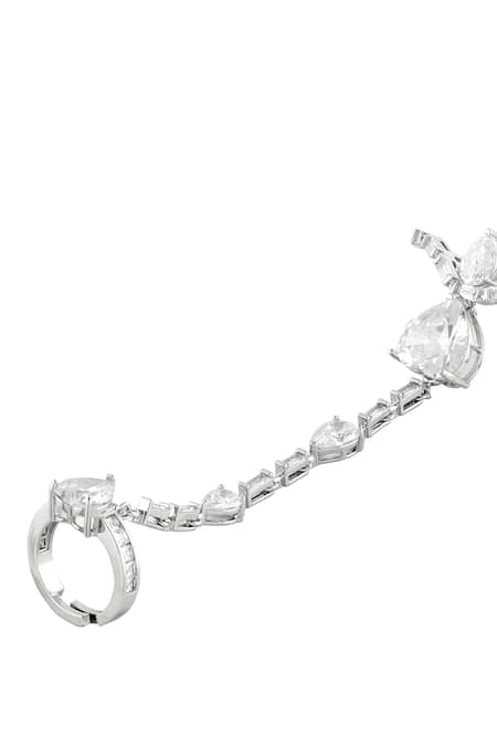 Buy Isharya White Imitation Diamonds Celeste Heart Bolo Rhodium Plated Bracelet Online at Aza Fashions Buy_Isharya_White Imitation Diamonds Celeste Heart Bolo Rhodium Plated Bracelet _Online_at_Aza_Fashions