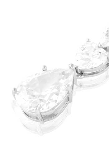 Buy_Isharya_White Crystals Silver Radiance Rhodium Plated Dangler Earrings _Online_at_Aza_Fashions