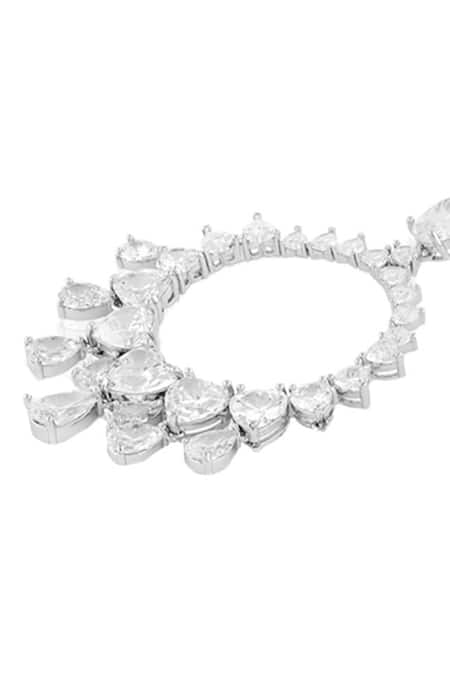 Buy Isharya White Crystals Lunar Elegance Rhodium Plated Moon Baalis Online at Aza Fashions Buy_Isharya_White Crystals Lunar Elegance Rhodium Plated Moon Baalis _Online_at_Aza_Fashions