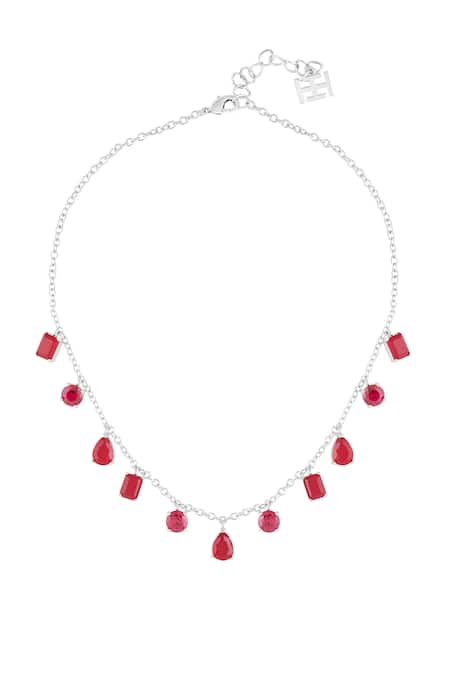 Isharya Eterna Fiery Charm Rhodium Plated Choker 