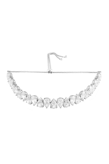 Isharya Elysian Choker Rhodium Plated Necklace 
